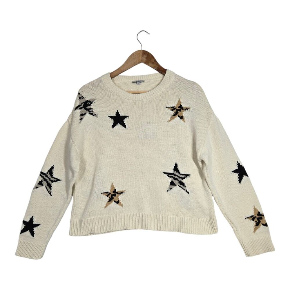 Rails Perci Animal Star Sweater Sz XS Ivory Pullover **READ**